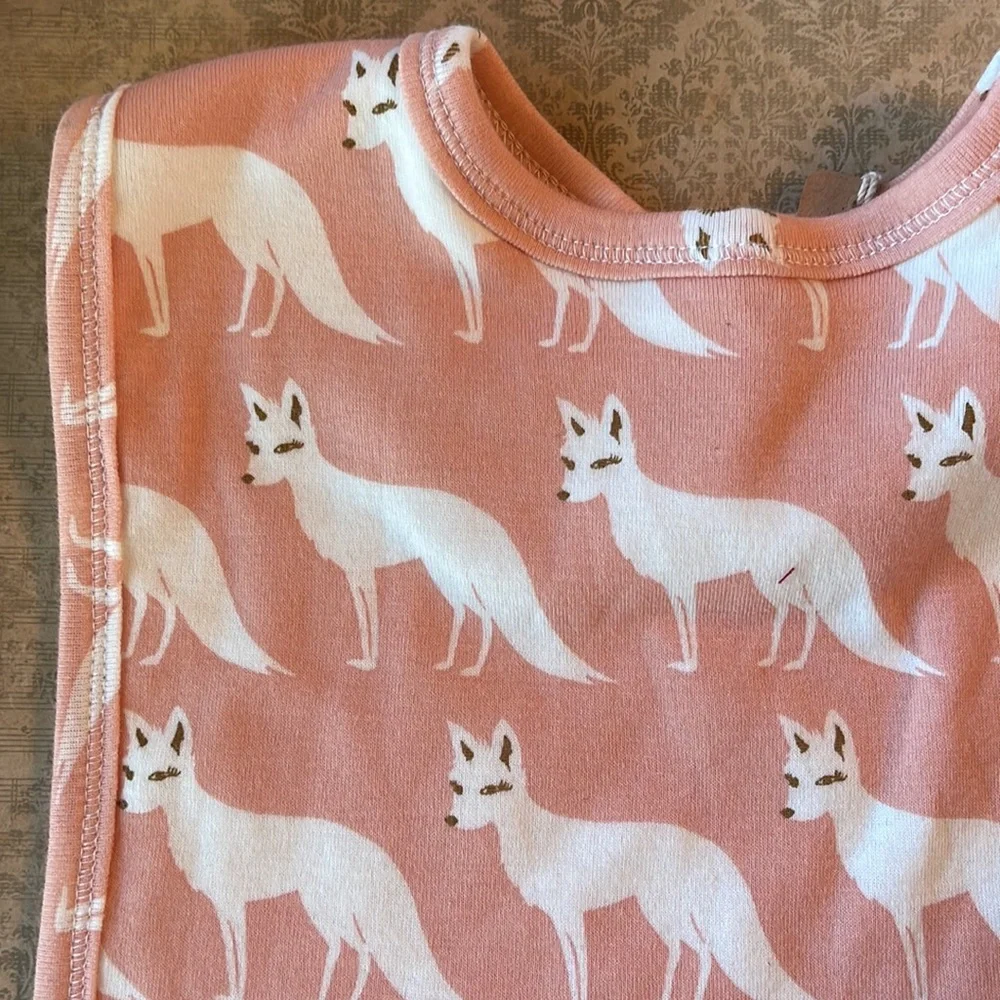 MilkBarn Pink Fox Organic Cotton Bib